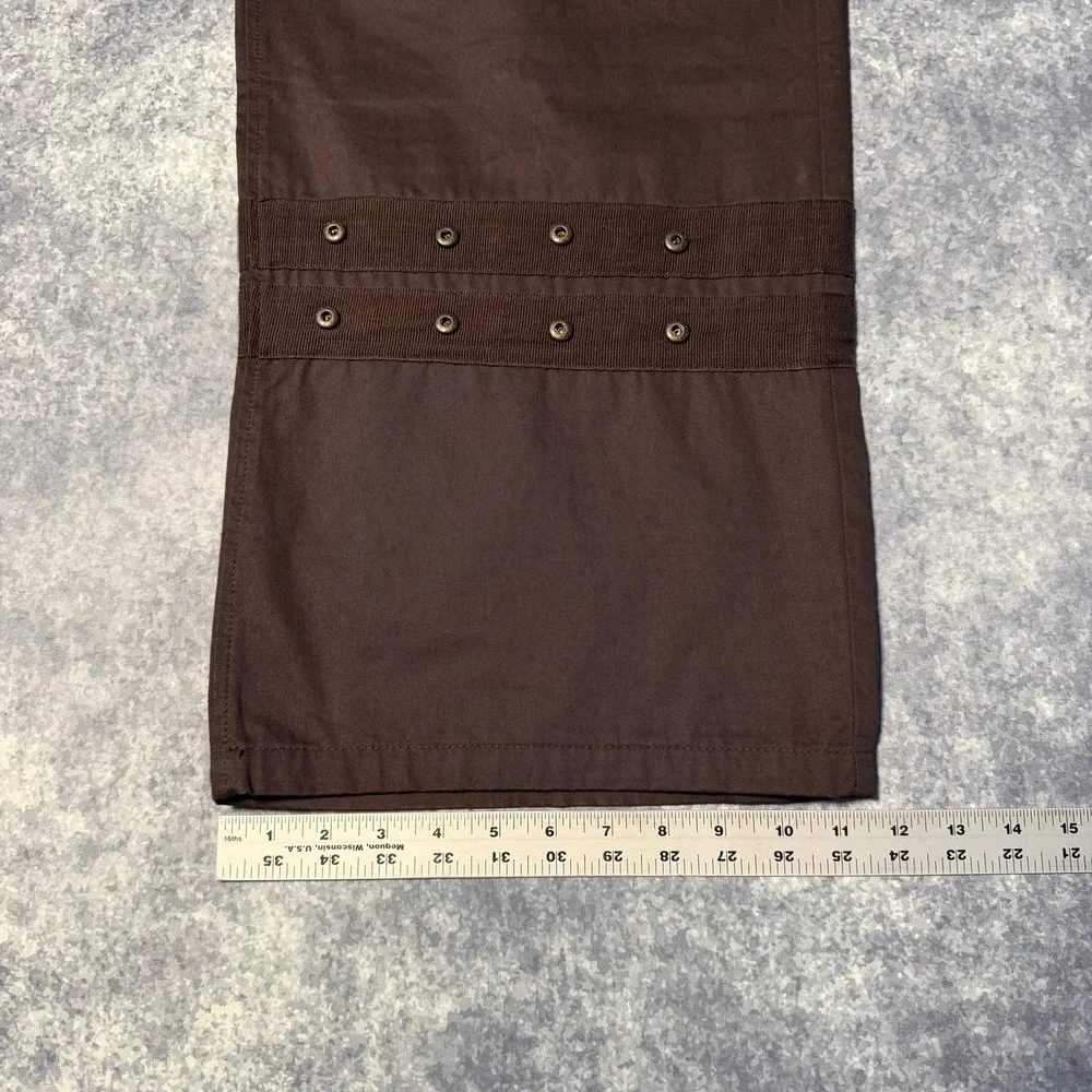 Zara Mens Brown Studded Wide Leg Cargo Pants Size 36 Utility Gorpcore Punk